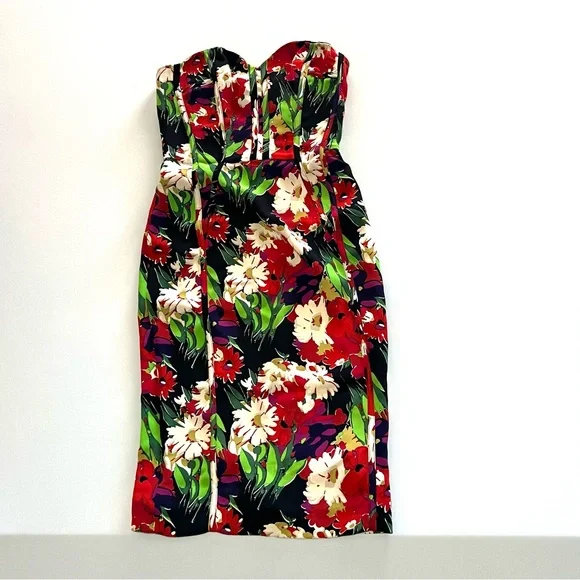 Veronica Beard Saffron Floral Print Strapless Dress Size 2 New - Picture 3 of 10